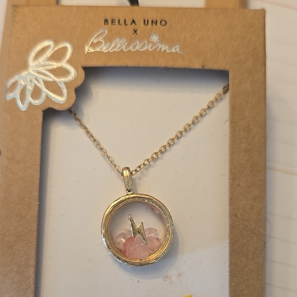 2/$10 Bellissima Gold Dipped Lightning Bolt Amd‎ Quartz Necklace
